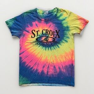 Vintage St. Croix Virgin Island T Shirt Mens S Tie Dye Souvenir Graphic Tee USVI